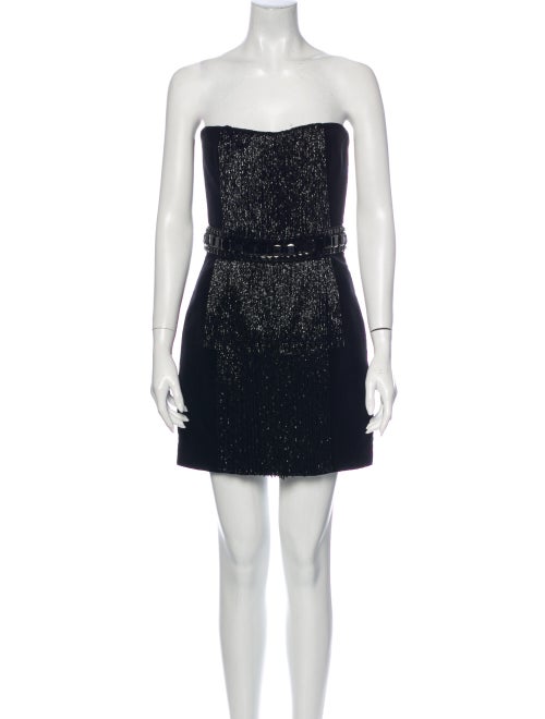 Balmain Strapless Mini Dress Black