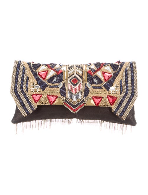 Balmain Crystal Embelished Clutch Black