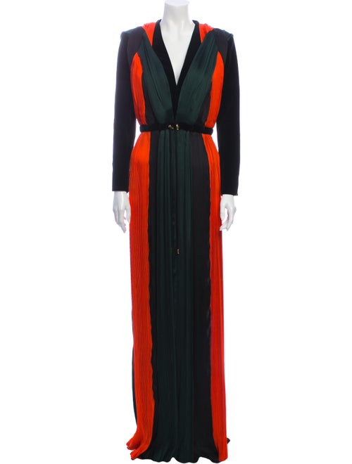 Balmain Silk Long Dress Black