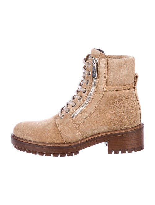 Balmain Suede Combat Boots