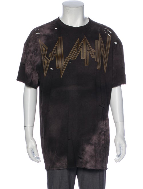 Balmain Graphic Print Crew Neck T-Shirt Black
