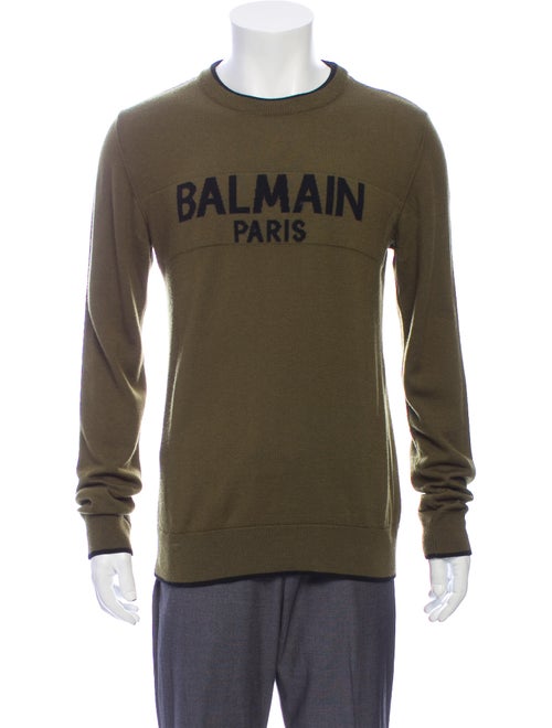 Balmain Merino Wool Printed Pullover Wool