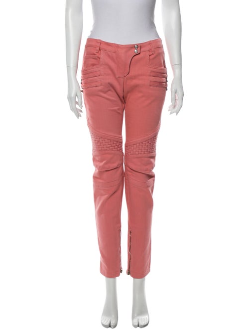 Balmain Low-Rise Straight Leg Jeans Pink