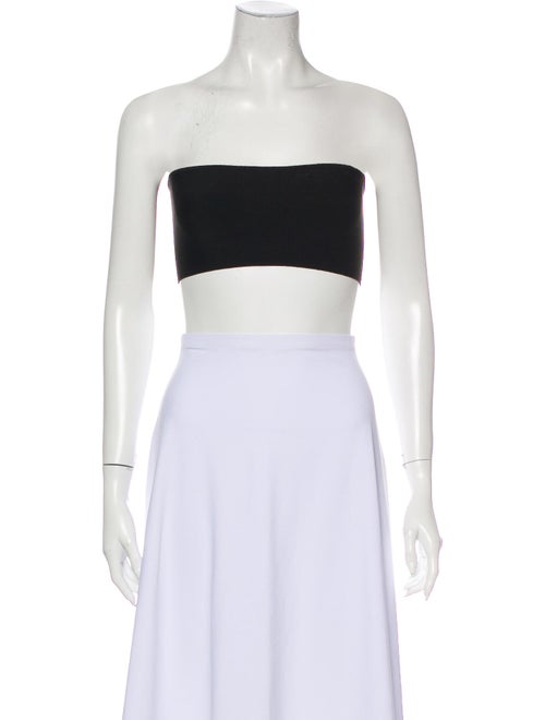 Balmain Strapless Crop Top Black
