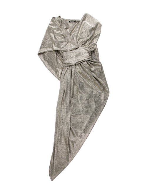 Balmain Cowl Neck Long Dress Gold