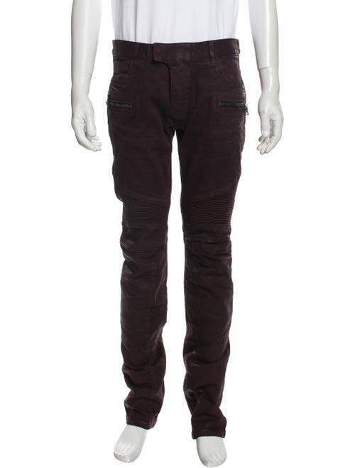 Balmain Moto Jeans Purple
