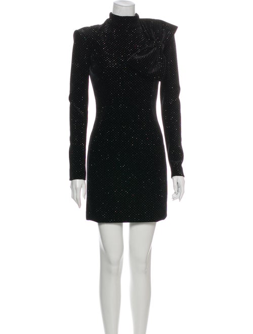 Balmain Turtleneck Mini Dress Black