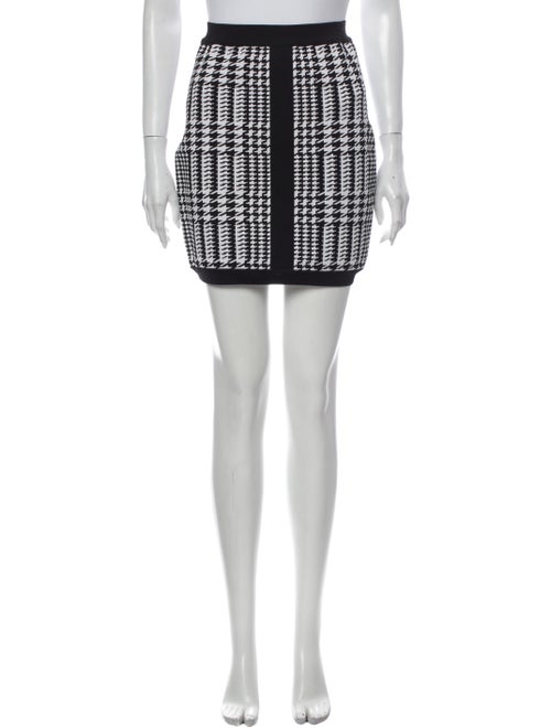 Balmain Houndstooth Print Mini Skirt Black