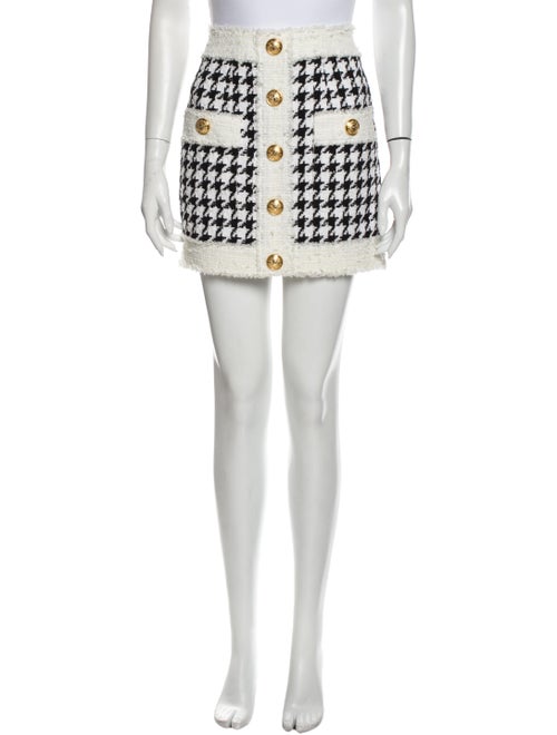 Balmain Houndstooth Print Mini Skirt