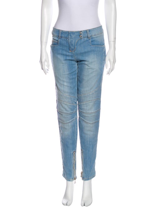 Balmain Mid-Rise Straight Leg Jeans Blue