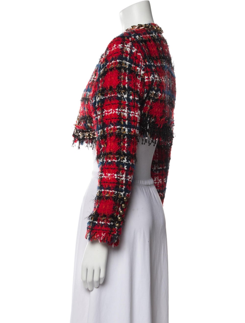 Balmain Plaid Print Bolero - image 2