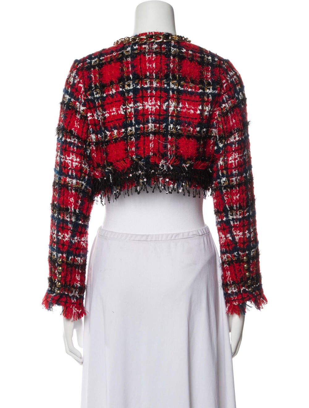 Balmain Plaid Print Bolero - image 3