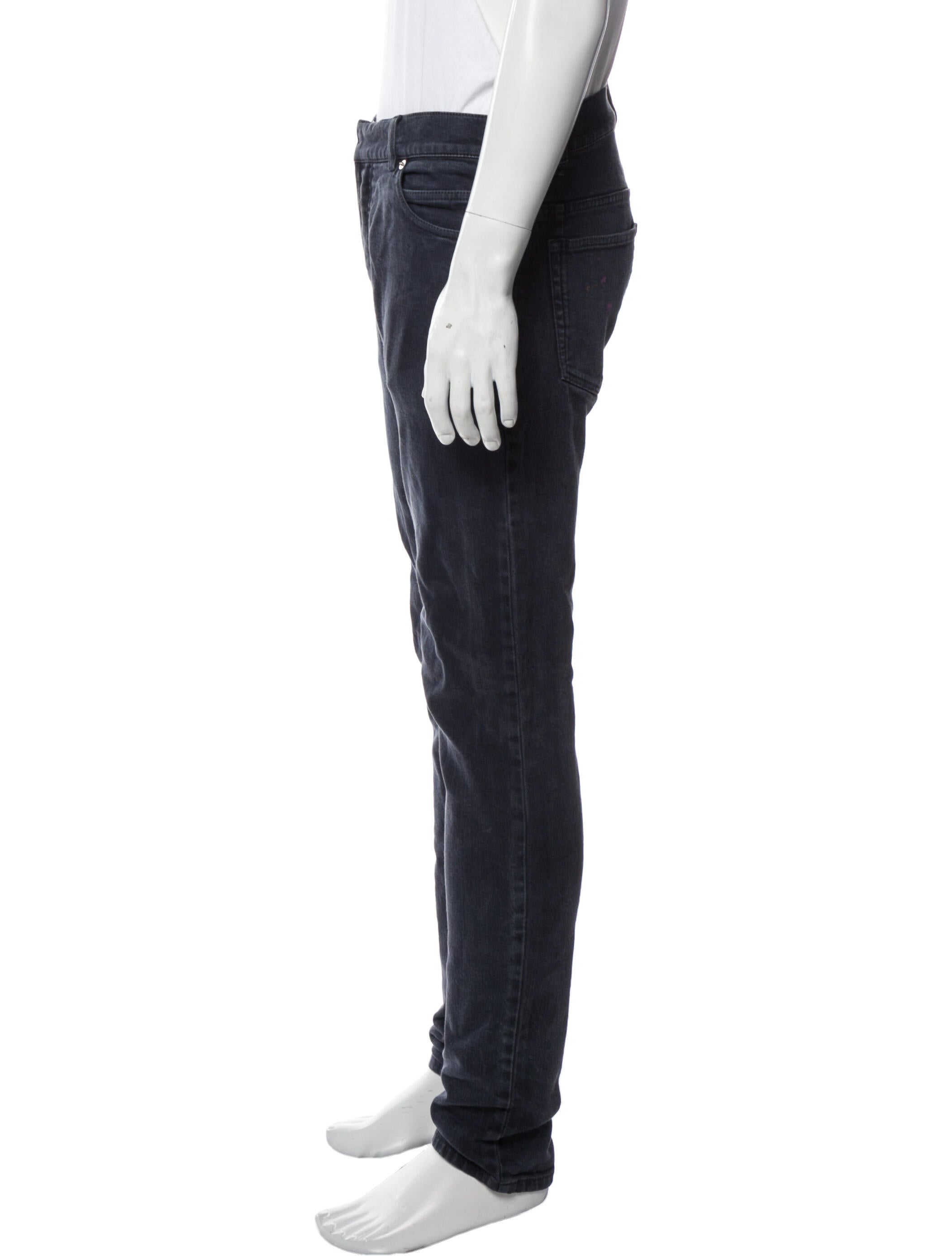 Balmain Distressed Skinny Jeans w/ Tags Blue, 9.5" Rise Jeans