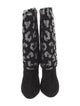 Balmain Suede Floral Print Lace-Up Boots