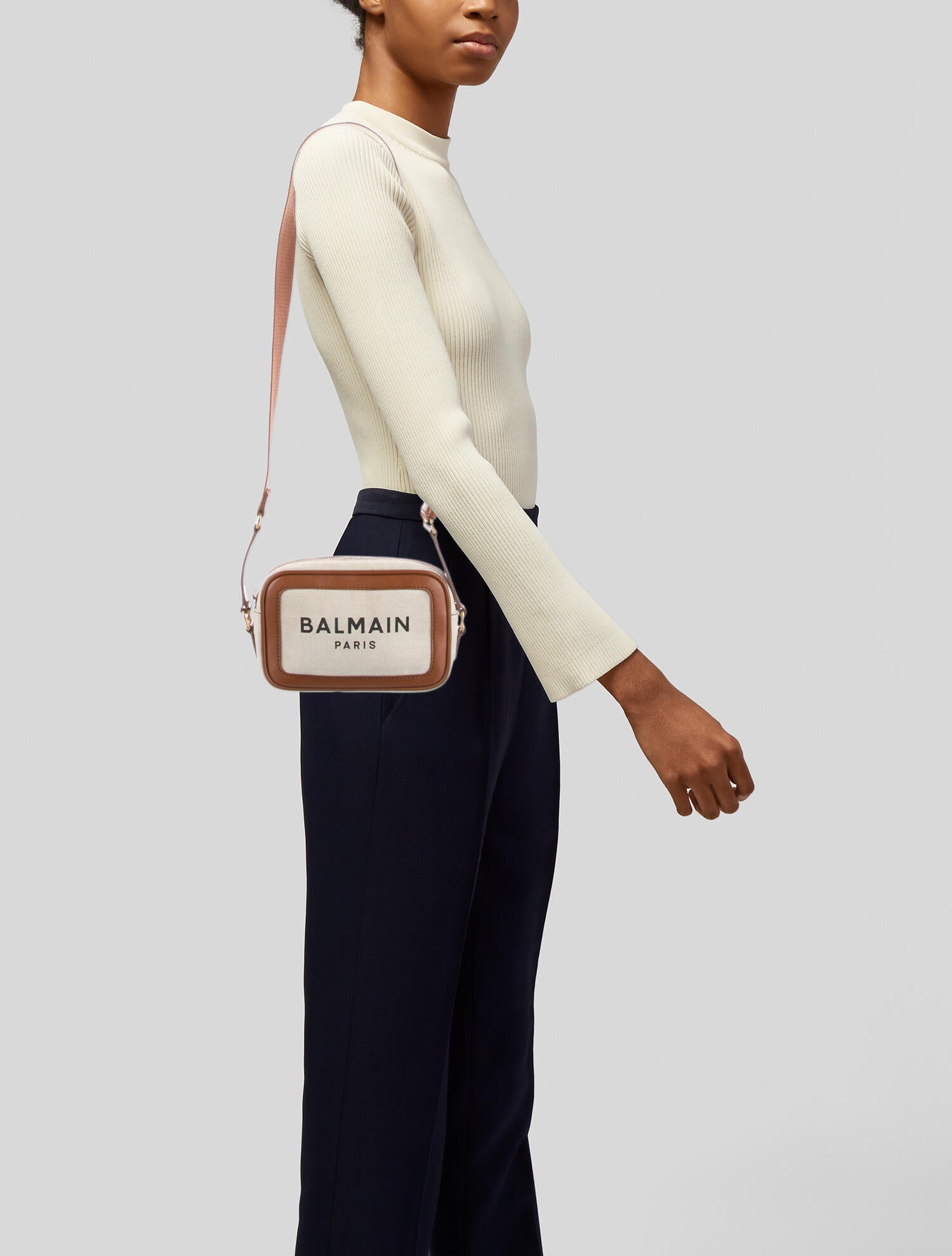Balmain B-Army 18 Small Canvas Camera Bag - Neutrals Crossbody 