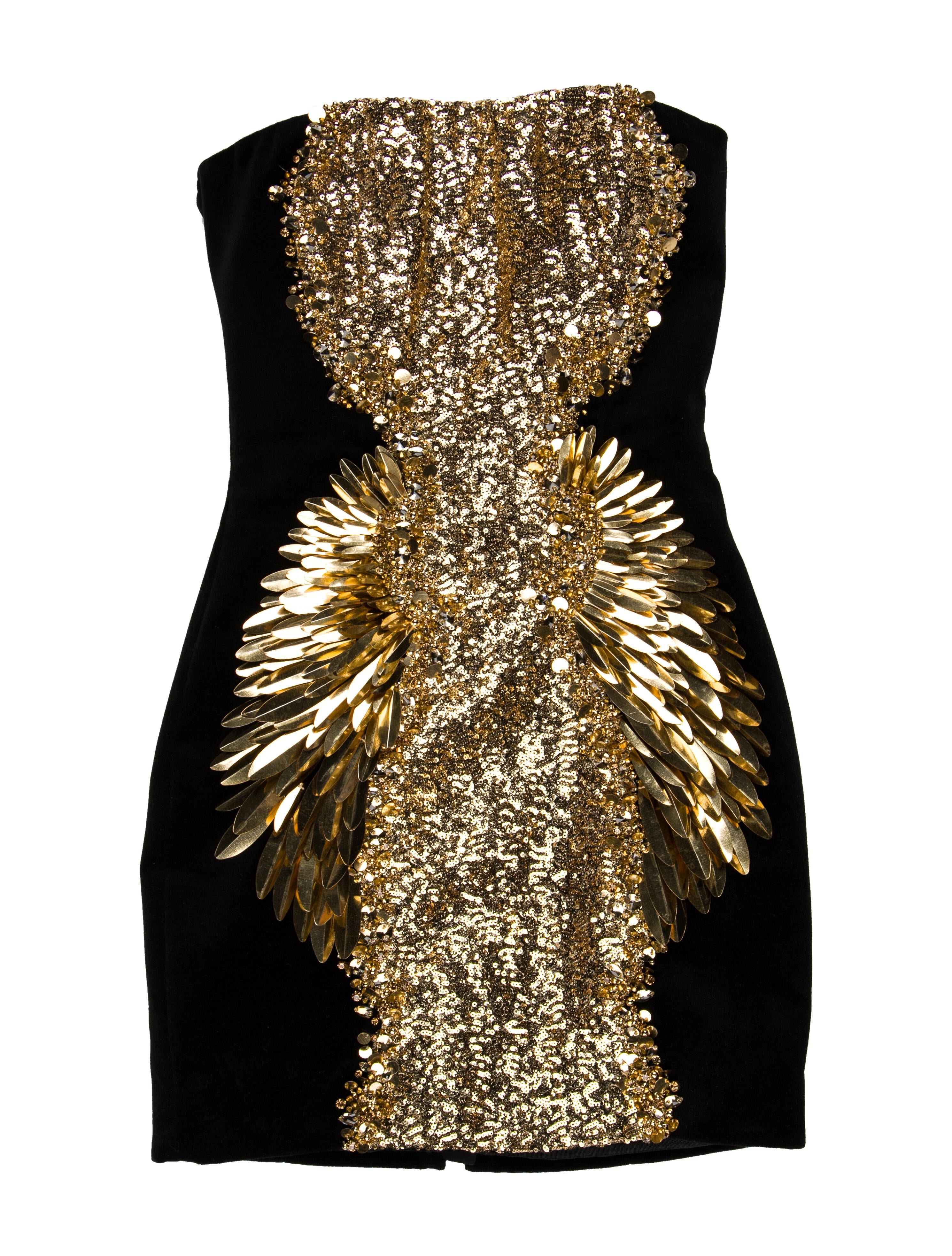 Balmain Strapless Mini Dress - Black Dresses, Clothing - BAM77308 | The  RealReal