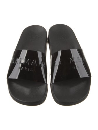 Balmain Patent Leather Slides