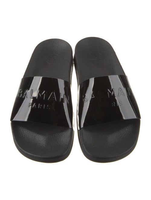 Balmain Patent Leather Slides