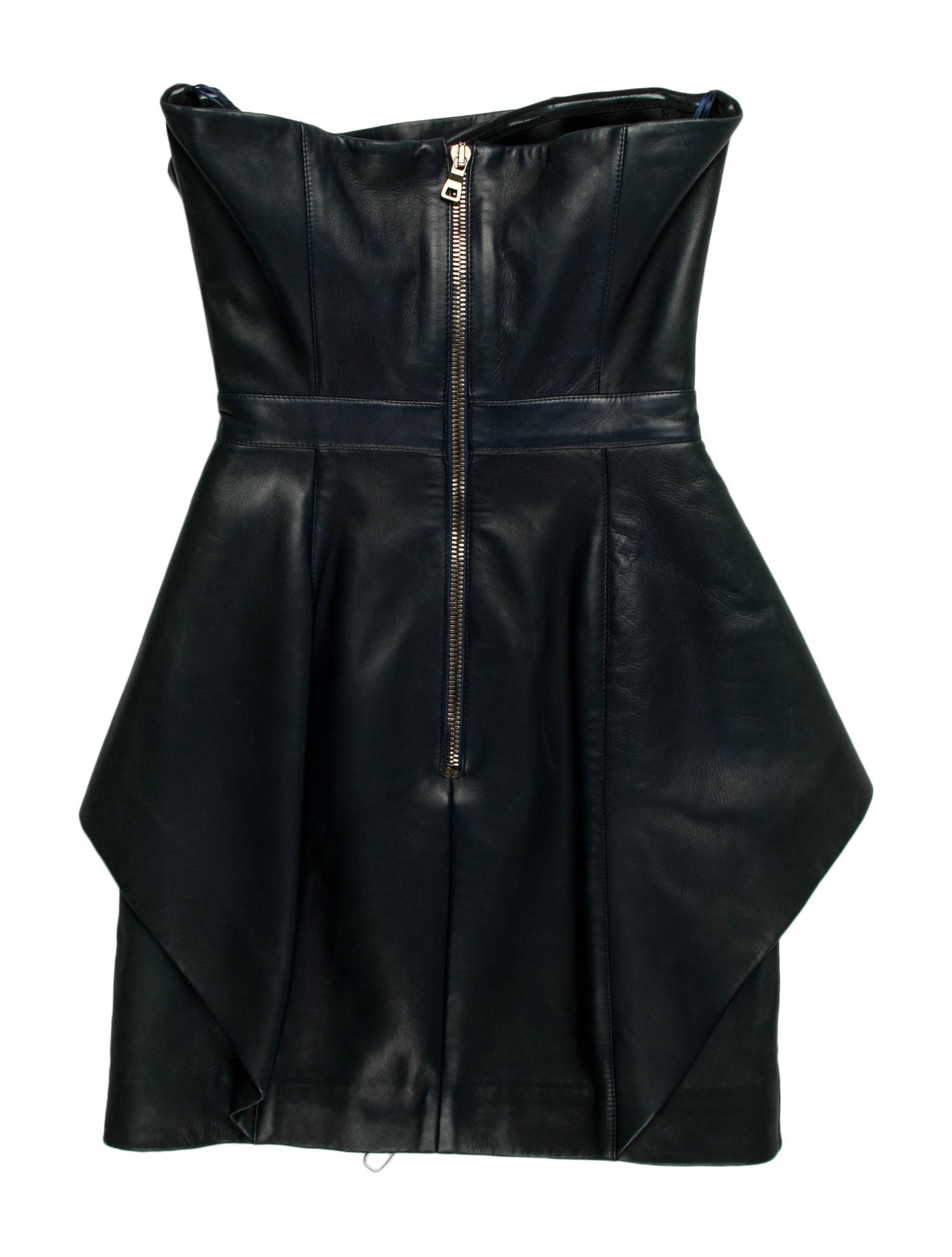 Balmain Lamb Leather Mini Dress - Blue Dresses, Clothing - BAM79760 | The  RealReal