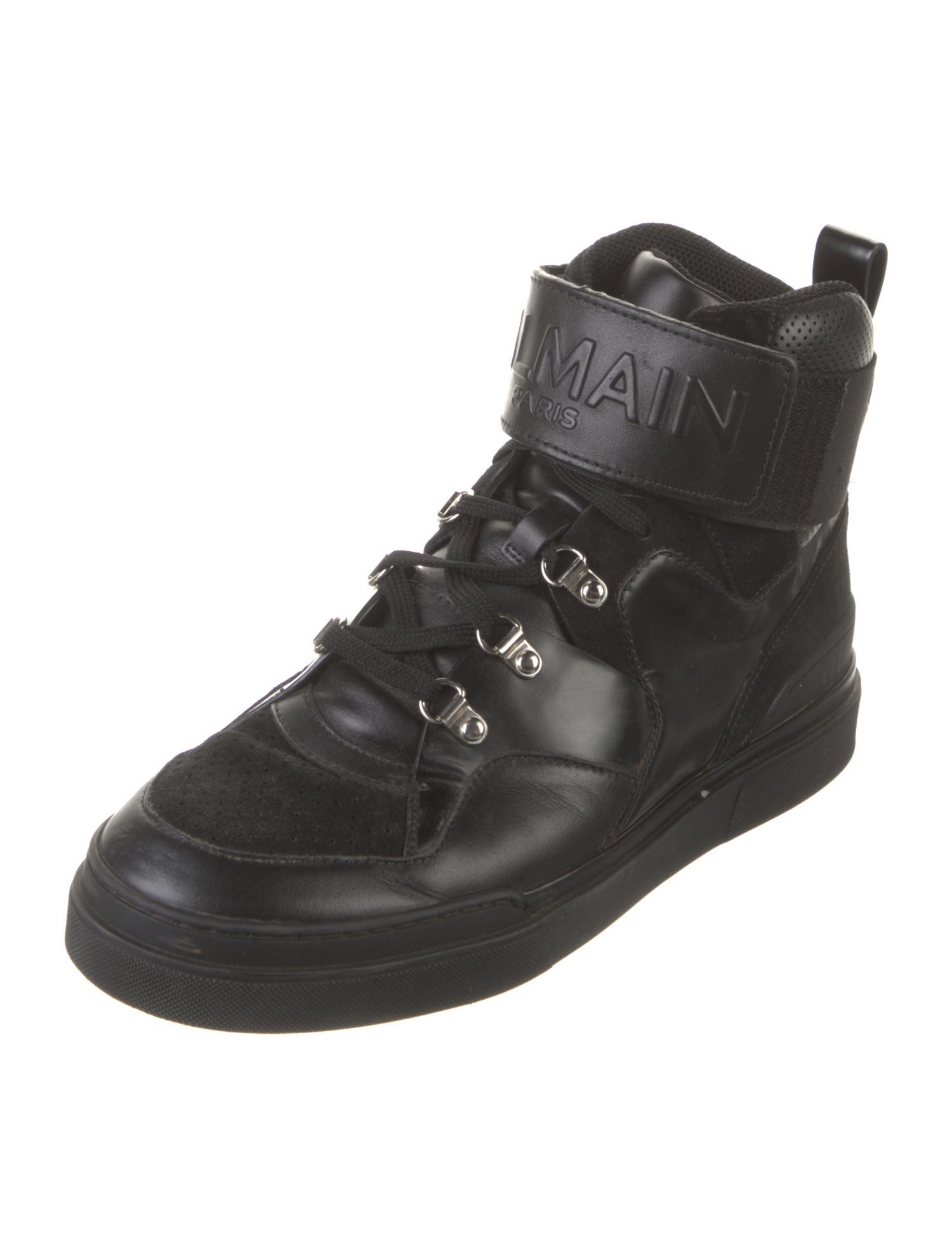 Balmain Suede Sneakers - Black Sneakers, Shoes - BAM81201 | The 