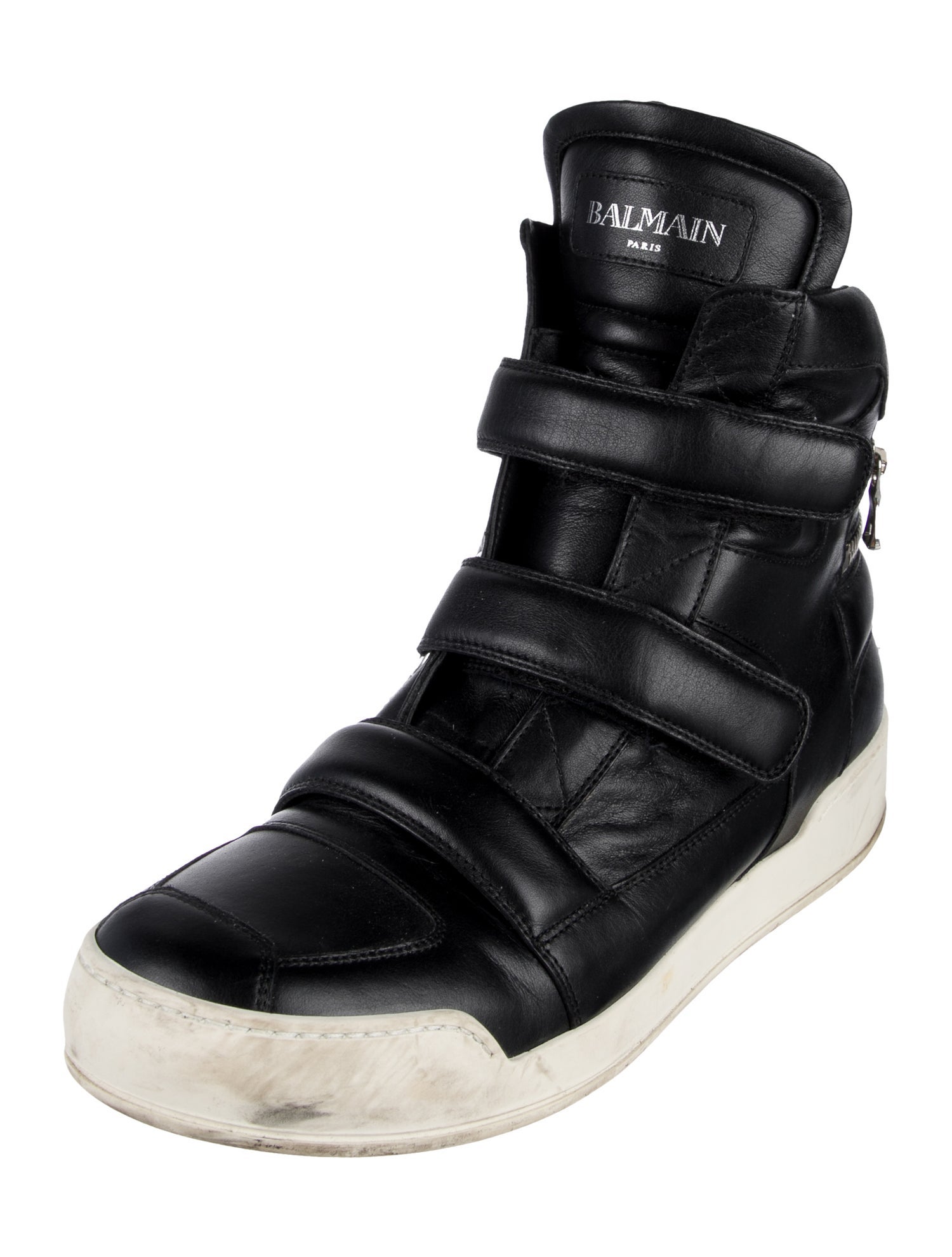 Balmain Leather Sneakers - Black Sneakers, Shoes - BAM81308 | The 