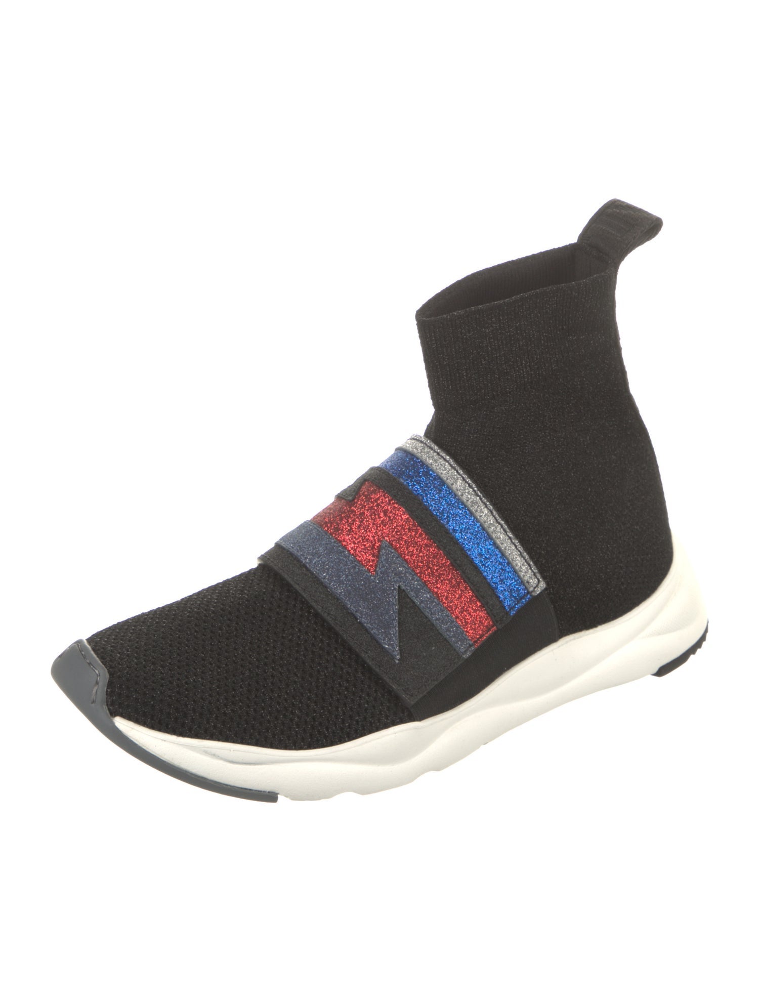 Balmain Printed Glitter Accents Sock Sneakers