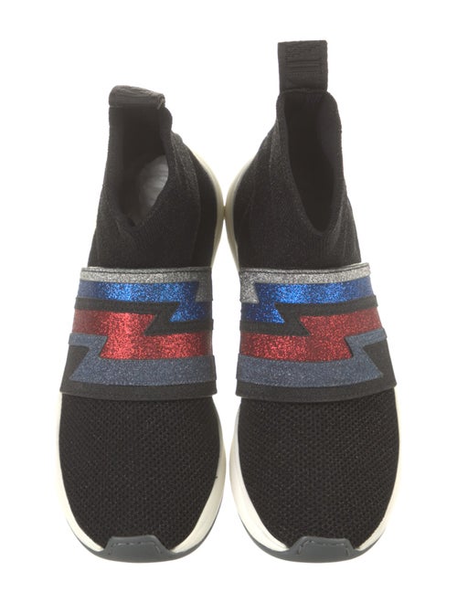 Balmain Printed Glitter Accents Sock Sneakers