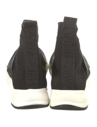 Balmain Printed Glitter Accents Sock Sneakers