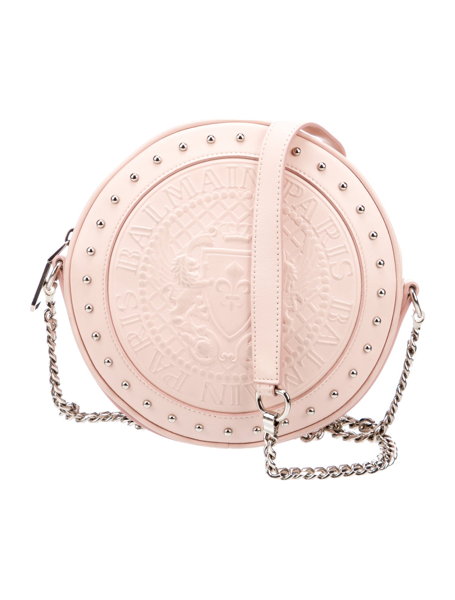 Balmain Leather ChainLinked Crossbody Bag Pink Crossbody Bags
