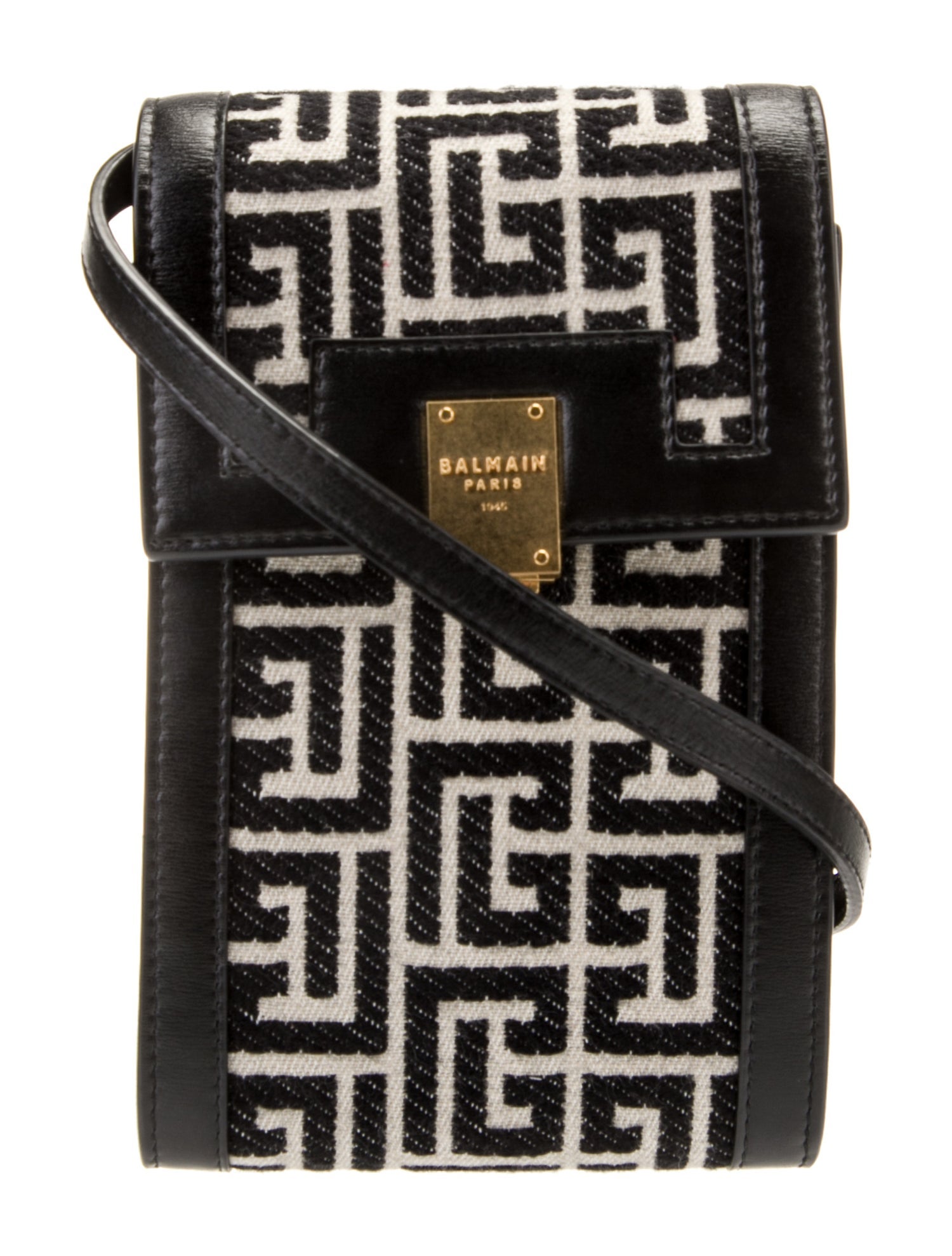 Balmain Balmain 1945 Monogram Crossbody Bag Black Crossbody Bags