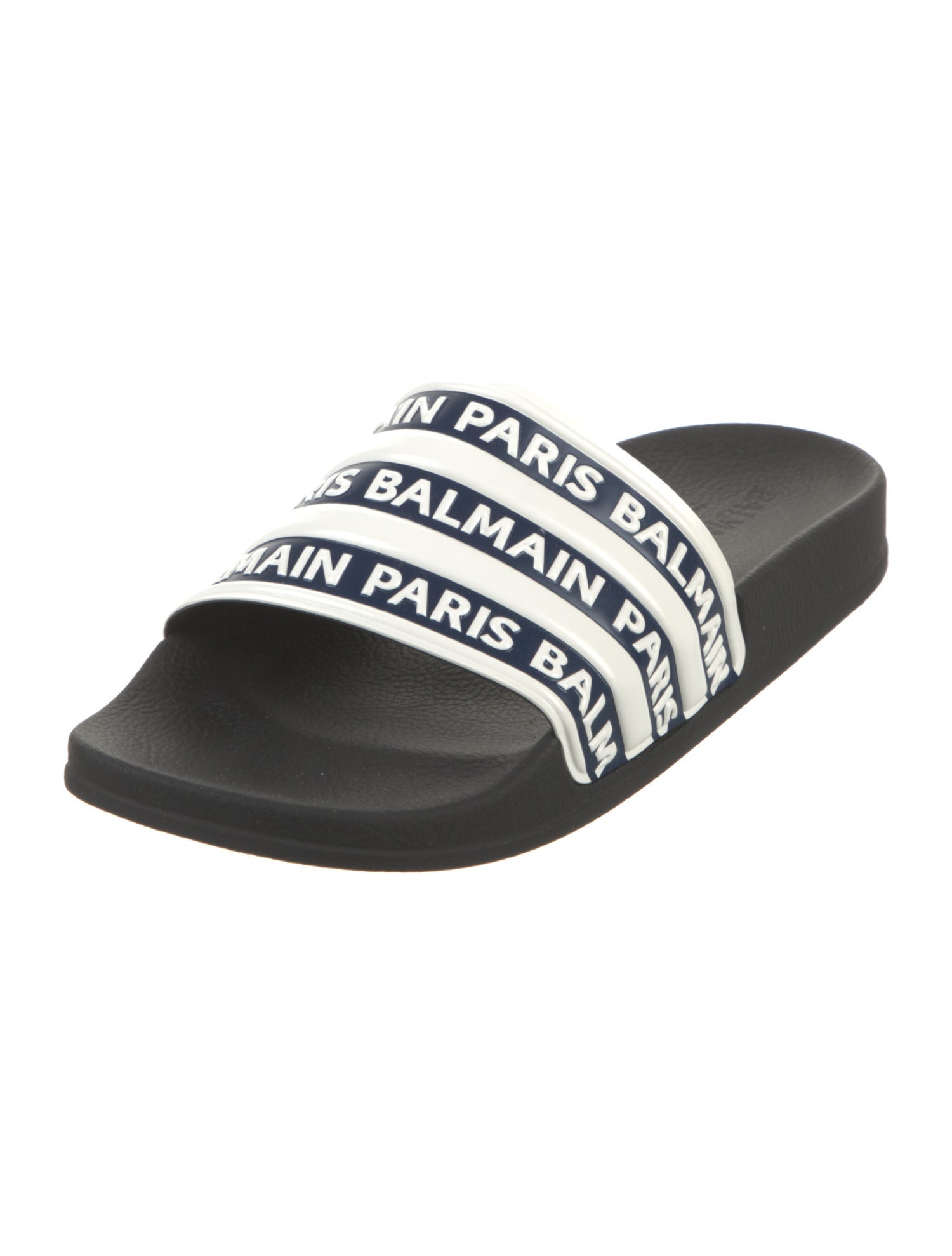Balmain Rubber Printed Slides w/ Tags