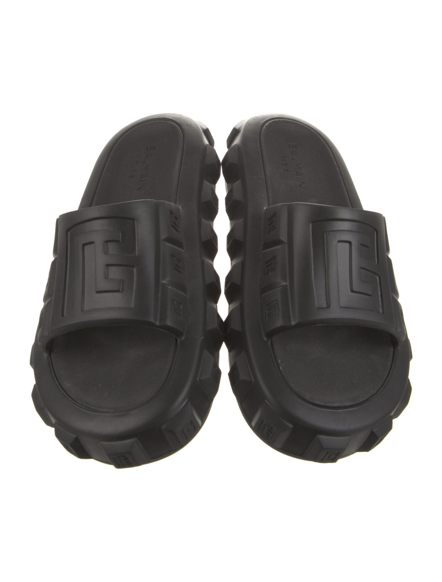 Balmain Rubber Slides w/ Tags - Black Sandals, Shoes - BAM92078