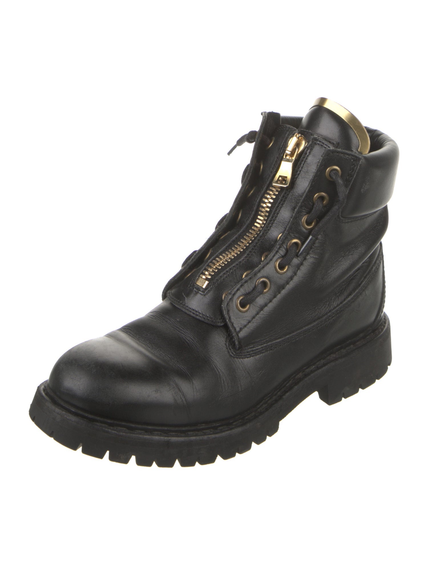 Balmain Leather Combat Boots