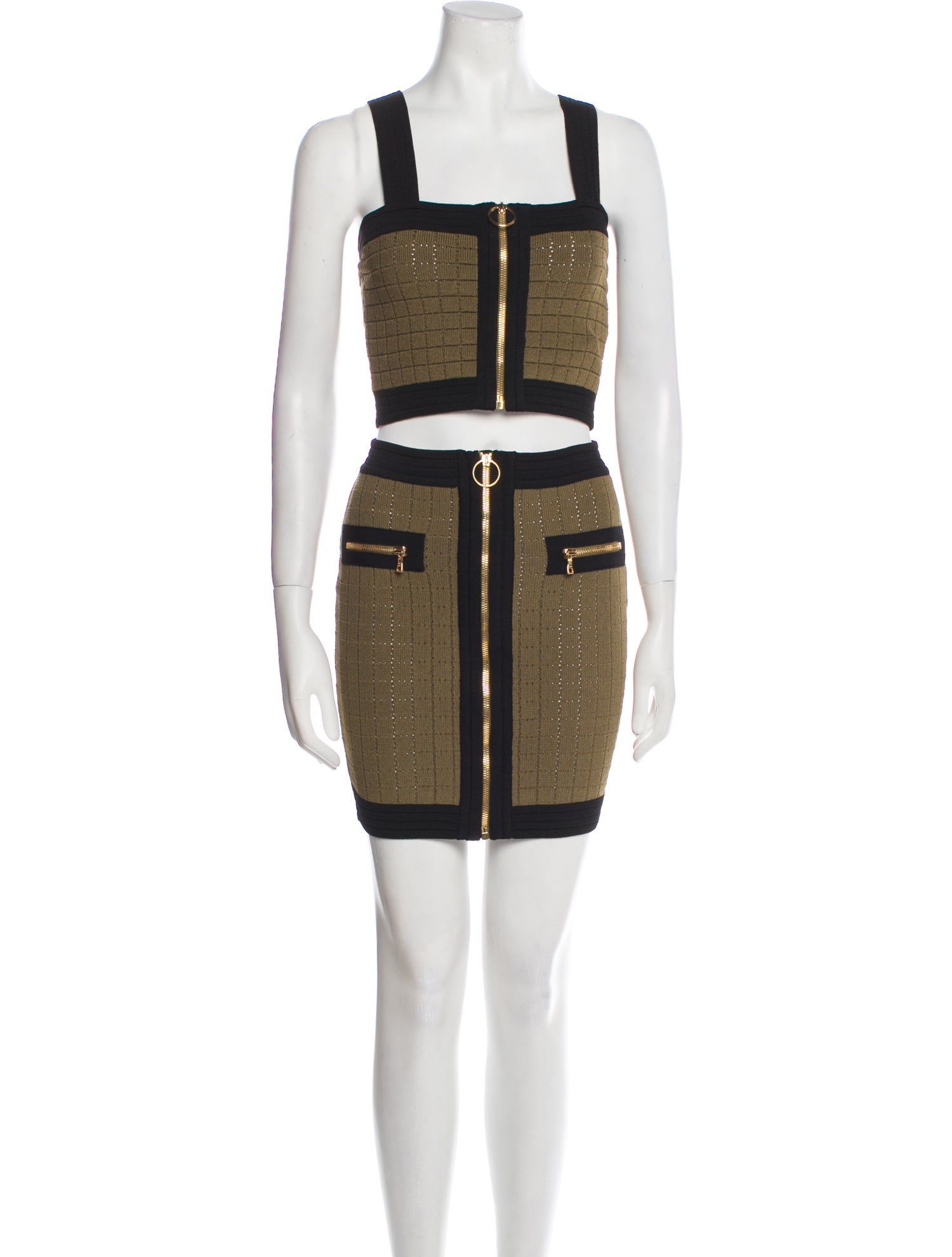 Balmain Colorblock Pattern Skirt Set