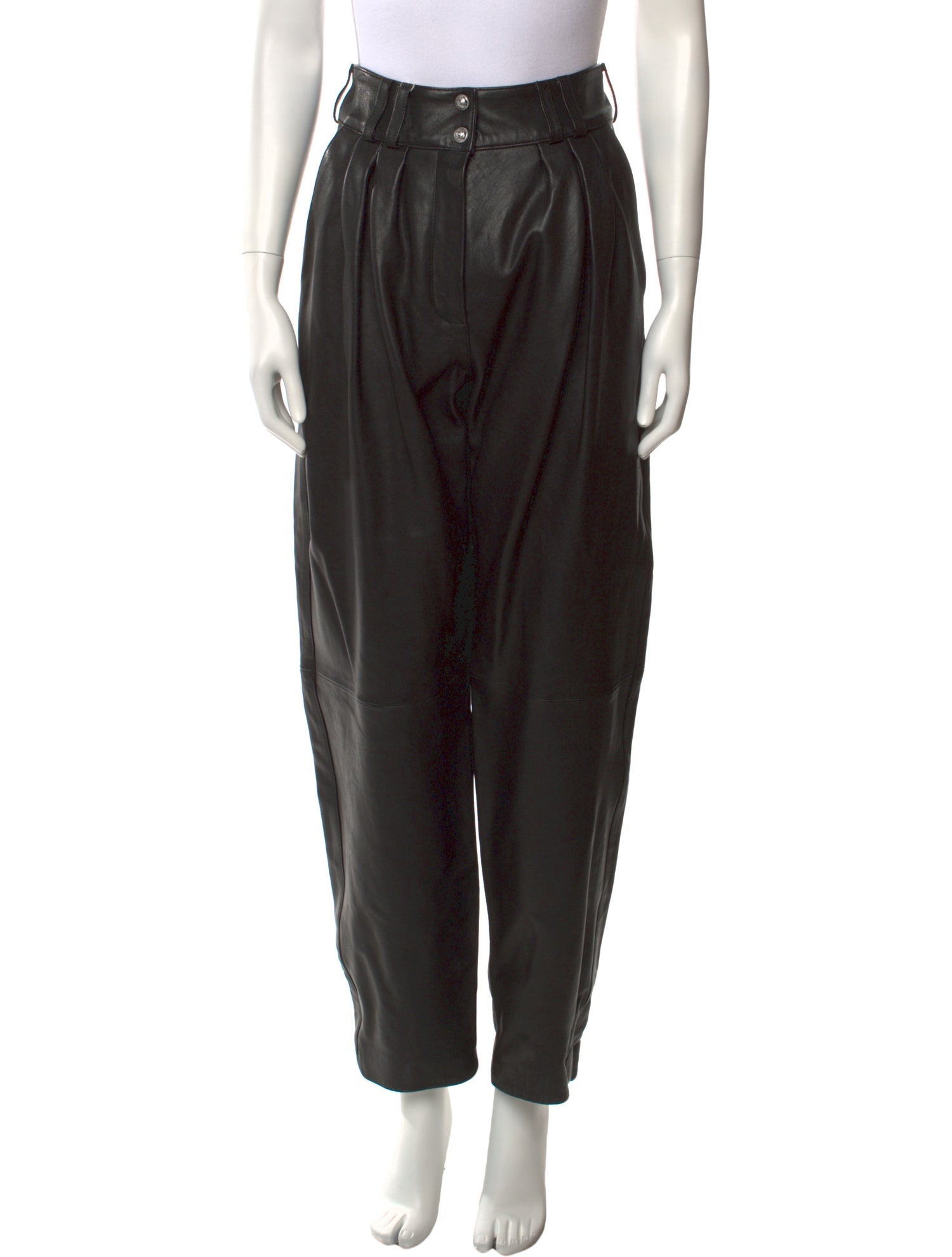 Balmain Lambskin Straight Leg Pants