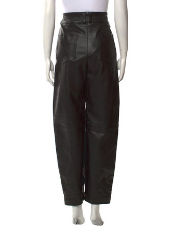 Balmain Lambskin Straight Leg Pants