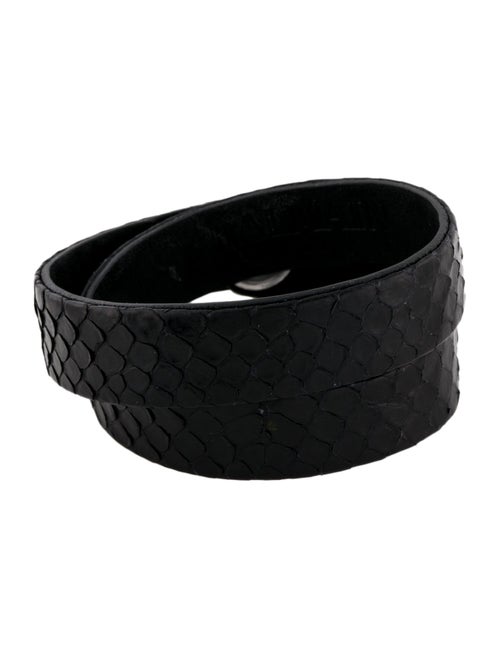 Balmain Python & Leather Double Wrap Bracelet