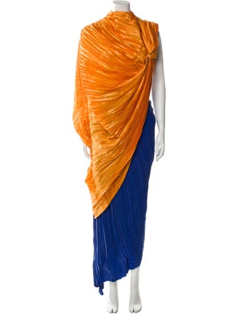 Balmain Colorblock Pattern Pleated Accents Skirt Set