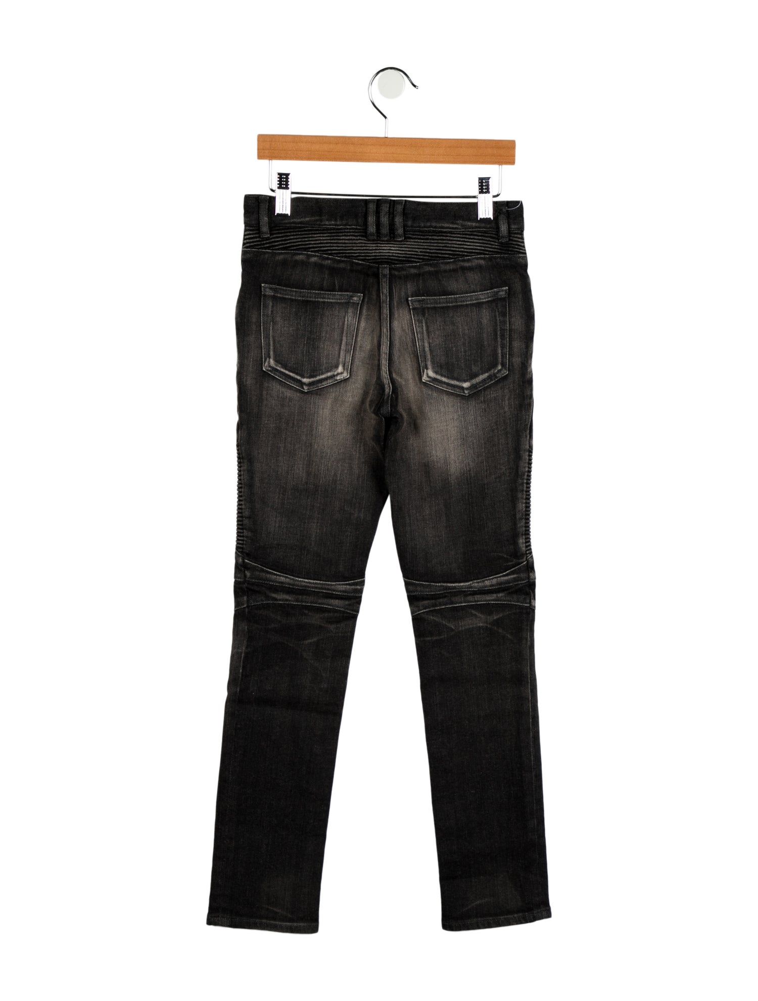 Balmain Boys' Solid Straight Leg Biker Jeans w/ Tags