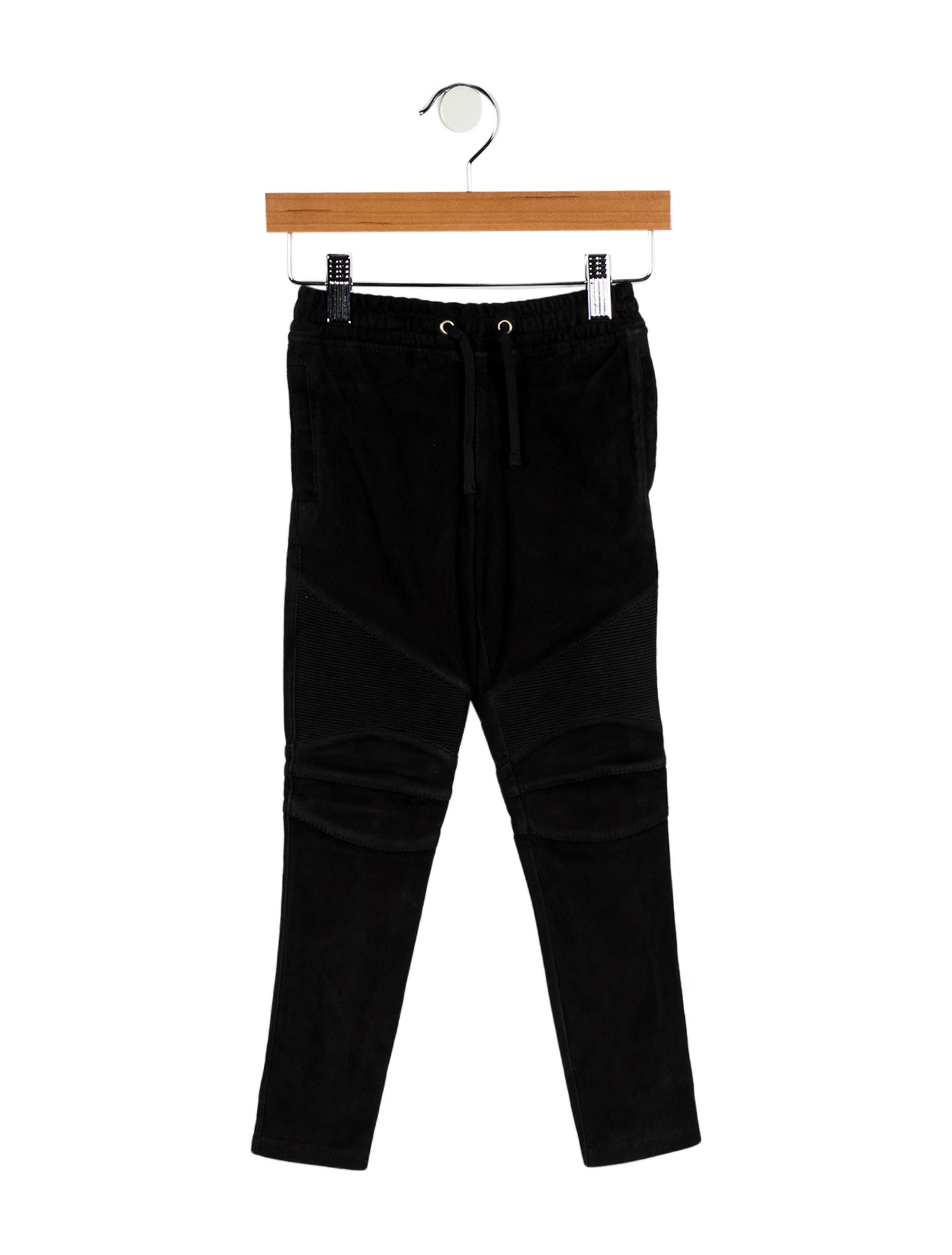 Balmain Boys' Solid Lamb Leather Biker Pants w/ Tags