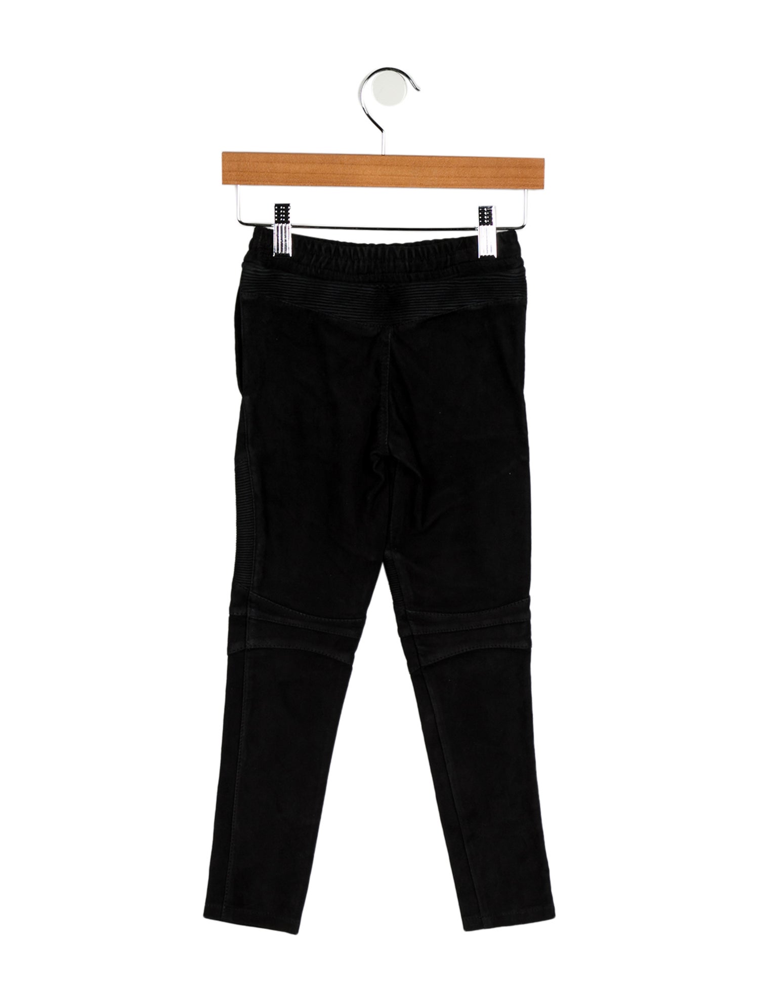 Balmain Boys' Solid Lamb Leather Biker Pants w/ Tags