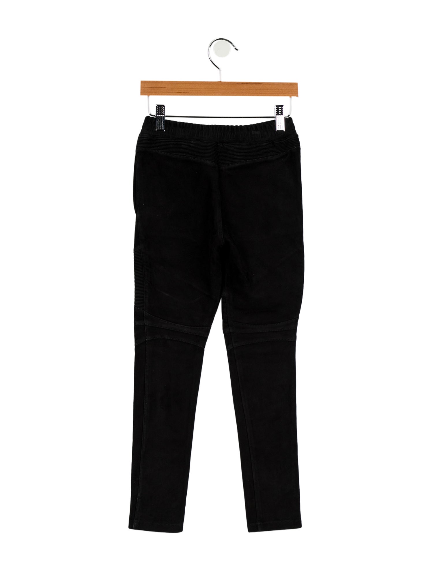 Balmain Boys' Solid Leather Biker Pants w/ Tags