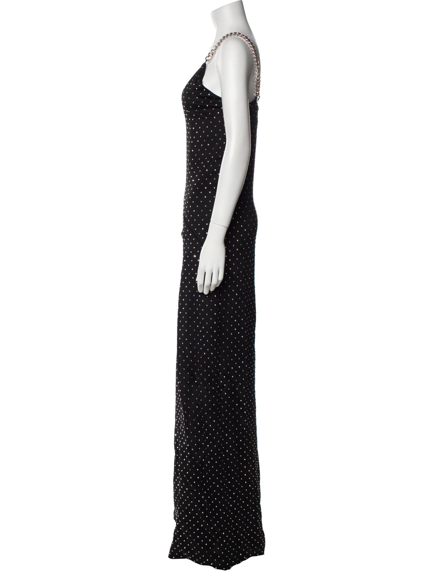 Balmain Polka Dot Print Long Dress