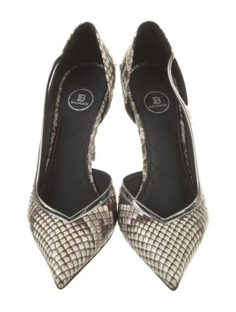 Balmain Snakeskin Animal Print D'Orsay Pumps
