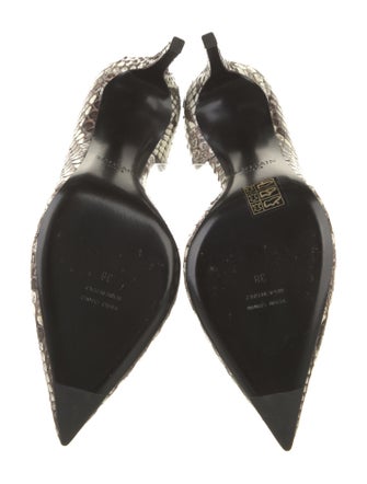 Balmain Snakeskin Animal Print D'Orsay Pumps