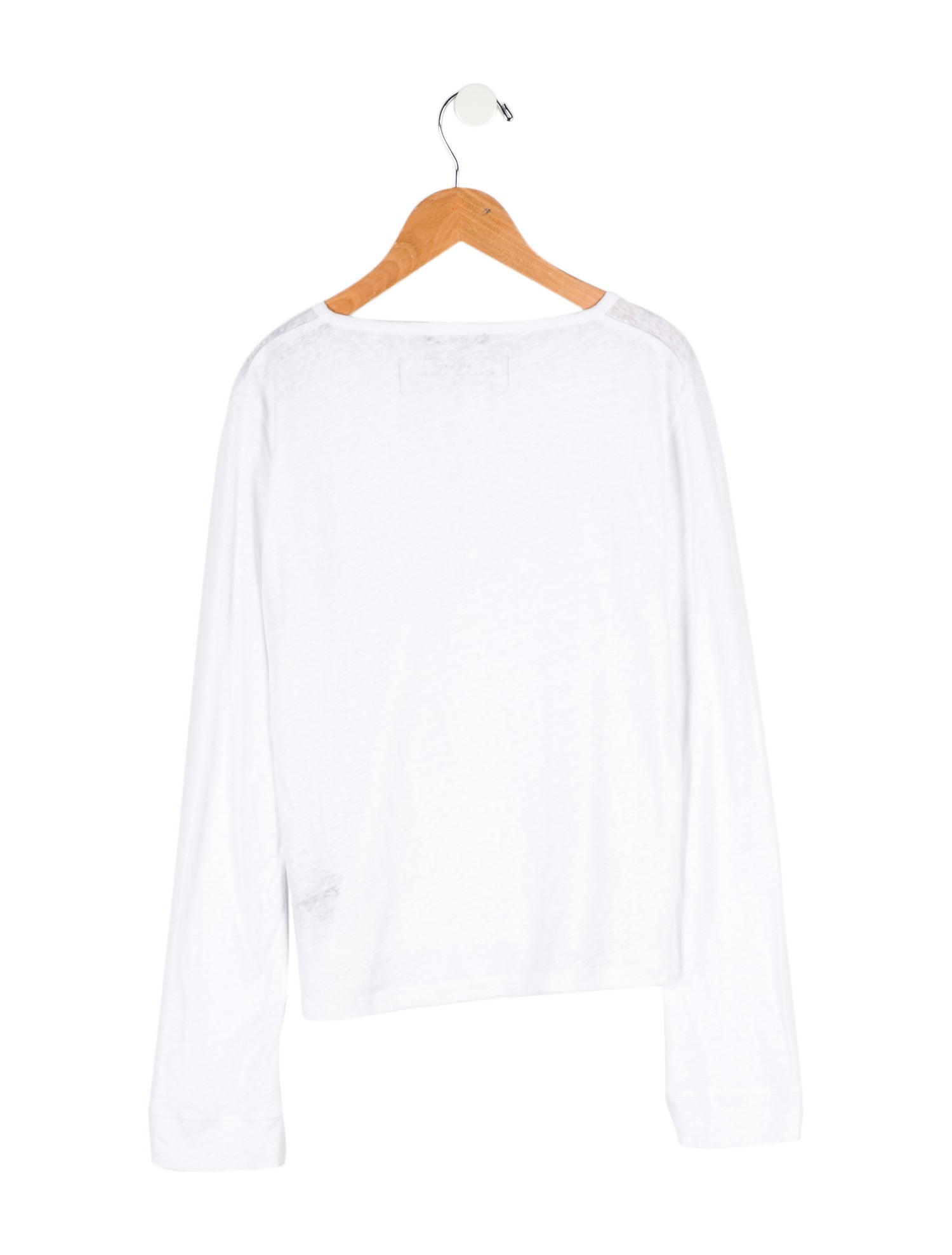 Balmain Girls' Solid Henley Long Sleeve Top