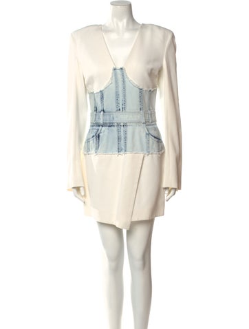 Balmain Dresses V-Neck Mini Dress Us6, Fr38 | M