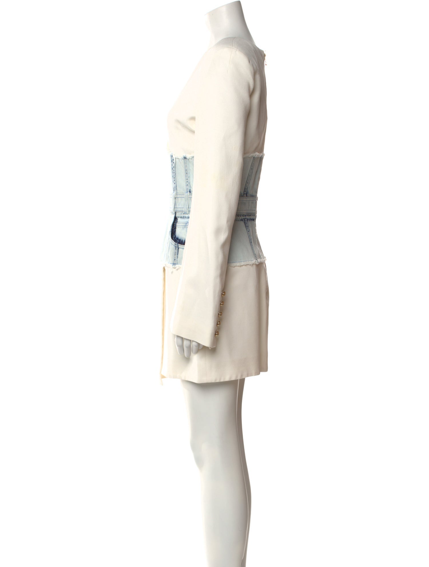 Balmain V-Neck Mini Dress