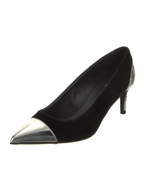 Balmain Velvet Colorblock Pattern Slingback Pumps