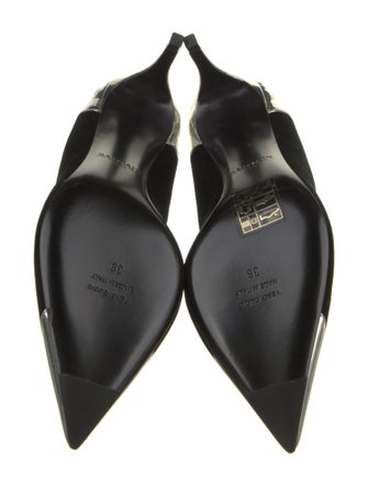 Balmain Velvet Colorblock Pattern Slingback Pumps